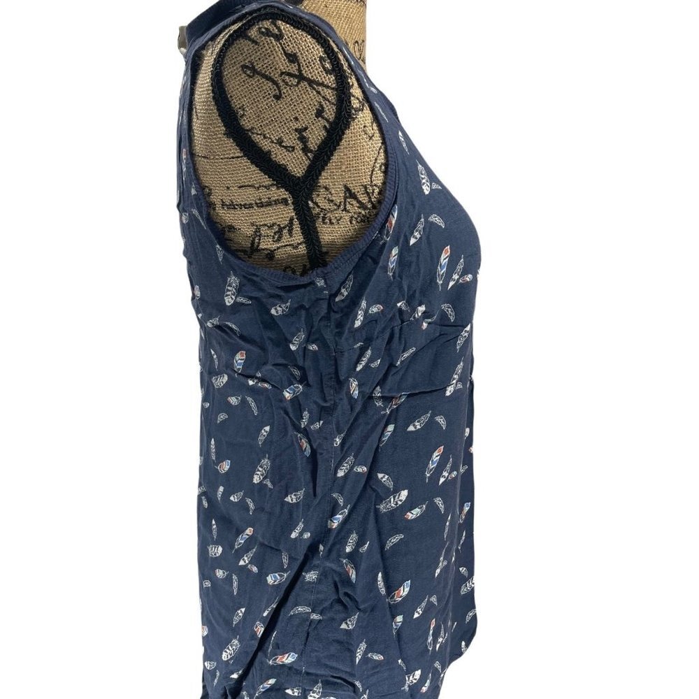 Sonoma Feather Print tank top Blue Size Medium - Picture 2 of 5